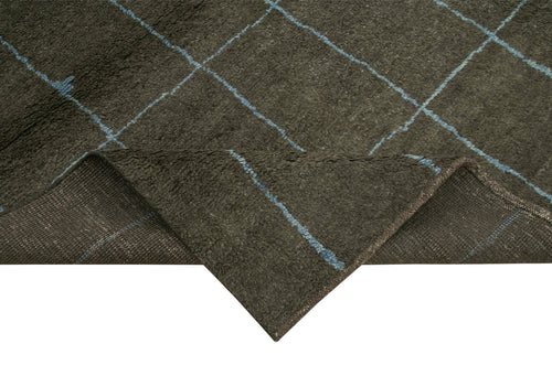 Morocco Kahverengi Geometrik Yün Pamuk El Dokuma Halısı 249x300 Agacan