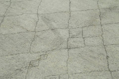 Morocco Gri Geometrik Yün Pamuk El Dokuma Halısı 251x300 Agacan