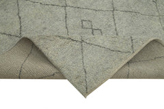 Morocco Gri Geometrik Yün Pamuk El Dokuma Halısı 251x300 Agacan