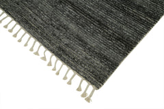 Morocco Gri Geometrik Yün Pamuk El Dokuma Halısı 152x244 Agacan