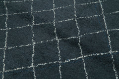 Morocco Mavi Geometrik Yün Pamuk El Dokuma Halısı 157x213 Agacan