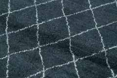 Morocco Mavi Geometrik Yün Pamuk El Dokuma Halısı 152x213 Agacan