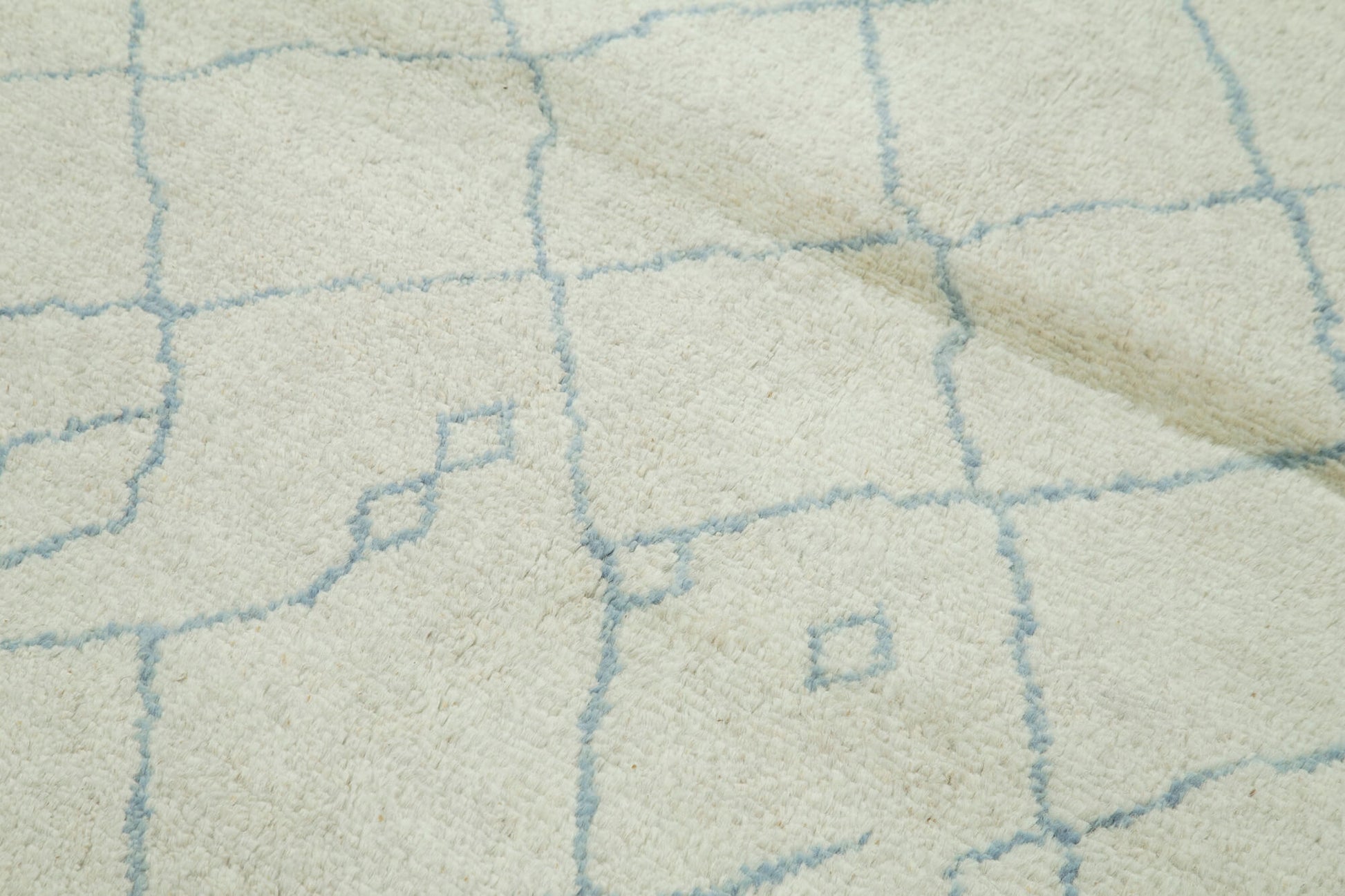 Morocco Bej Geometrik Yün Pamuk El Dokuma Halısı 152x213 Agacan