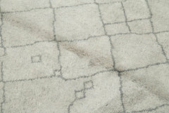 Morocco Gri Geometrik Yün Pamuk El Dokuma Halısı 155x208 Agacan