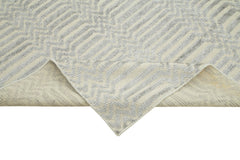 Morocco Gri Geometrik Yün Pamuk El Dokuma Halısı 244x307 Agacan