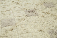 Morocco Bej Geometrik Yün Pamuk El Dokuma Halısı 234x297 Agacan