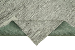 Morocco Gri Geometrik Yün Pamuk El Dokuma Halısı 237x297 Agacan