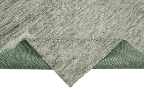 Morocco Gri Geometrik Yün Pamuk El Dokuma Halısı 237x297 Agacan