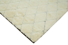 Morocco Bej Geometrik Yün Pamuk El Dokuma Halısı 239x300 Agacan