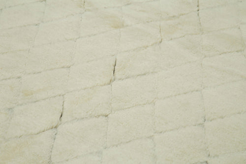 Morocco Bej Geometrik Yün Pamuk El Dokuma Halısı 239x300 Agacan