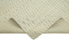 Morocco Bej Geometrik Yün Pamuk El Dokuma Halısı 244x305 Agacan