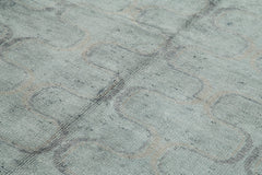 Morocco Gri Geometrik Yün Pamuk El Dokuma Halısı 234x300 Agacan