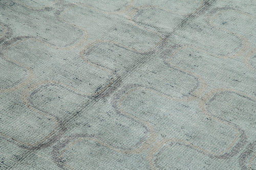 Morocco Gri Geometrik Yün Pamuk El Dokuma Halısı 234x300 Agacan