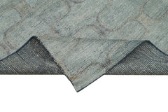 Morocco Gri Geometrik Yün Pamuk El Dokuma Halısı 234x300 Agacan