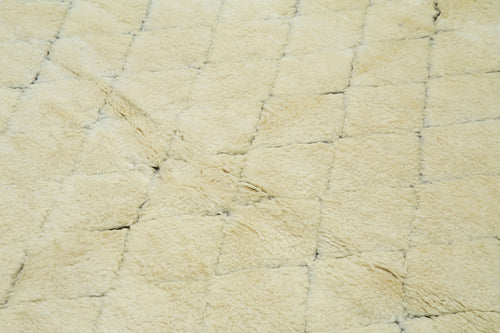 Morocco Bej Geometrik Yün Pamuk El Dokuma Halısı 241x251 Agacan