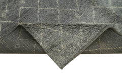 Morocco Gri Geometrik Yün Pamuk El Dokuma Halısı 193x277 Agacan