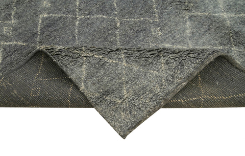 Morocco Gri Geometrik Yün Pamuk El Dokuma Halısı 193x277 Agacan