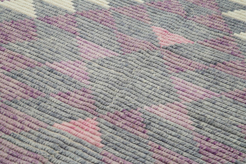 Morocco Beyaz Geometrik Yün Pamuk El Dokuma Halısı 152x244 Agacan