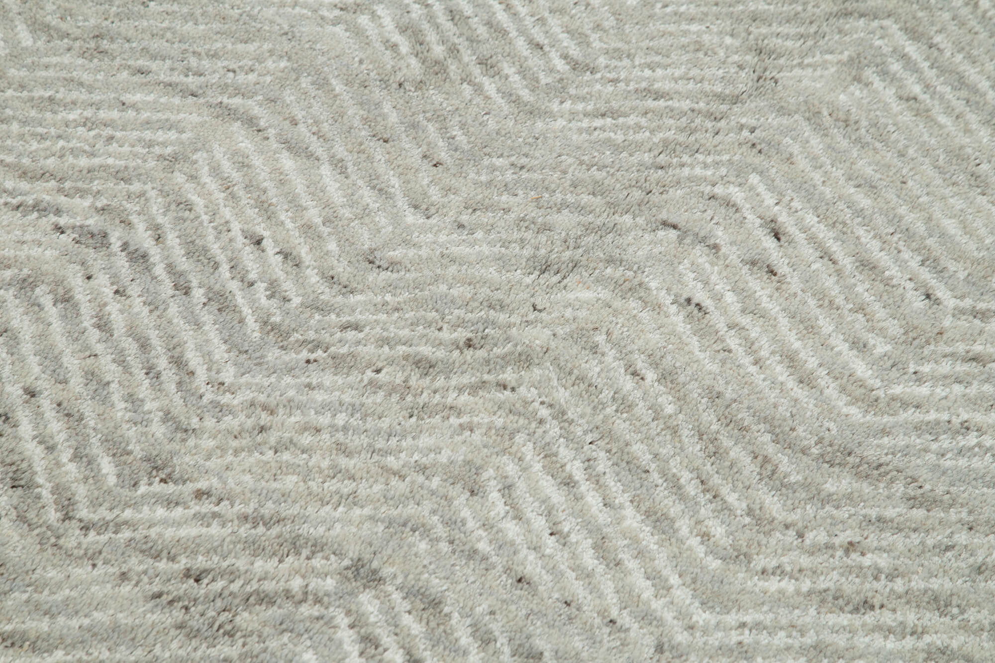 Morocco Gri Geometrik Yün Pamuk El Dokuma Halısı 155x246 Agacan