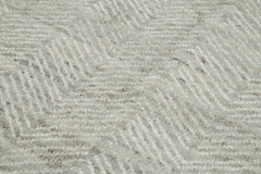 Morocco Gri Geometrik Yün Pamuk El Dokuma Halısı 155x246 Agacan