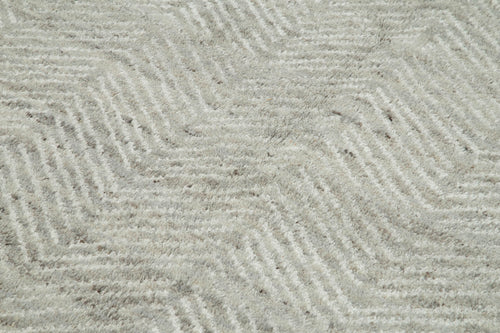 Morocco Gri Geometrik Yün Pamuk El Dokuma Halısı 155x246 Agacan