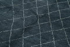 Morocco Mavi Geometrik Yün Pamuk El Dokuma Halısı 185x269 Agacan