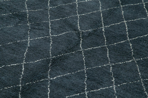 Morocco Mavi Geometrik Yün Pamuk El Dokuma Halısı 185x269 Agacan