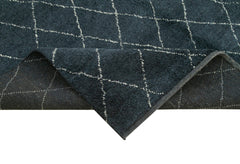 Morocco Mavi Geometrik Yün Pamuk El Dokuma Halısı 185x269 Agacan