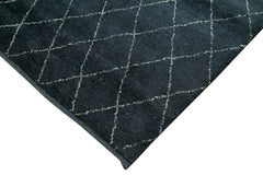 Morocco Mavi Geometrik Yün Pamuk El Dokuma Halısı 249x305 Agacan