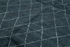 Morocco Mavi Geometrik Yün Pamuk El Dokuma Halısı 249x305 Agacan