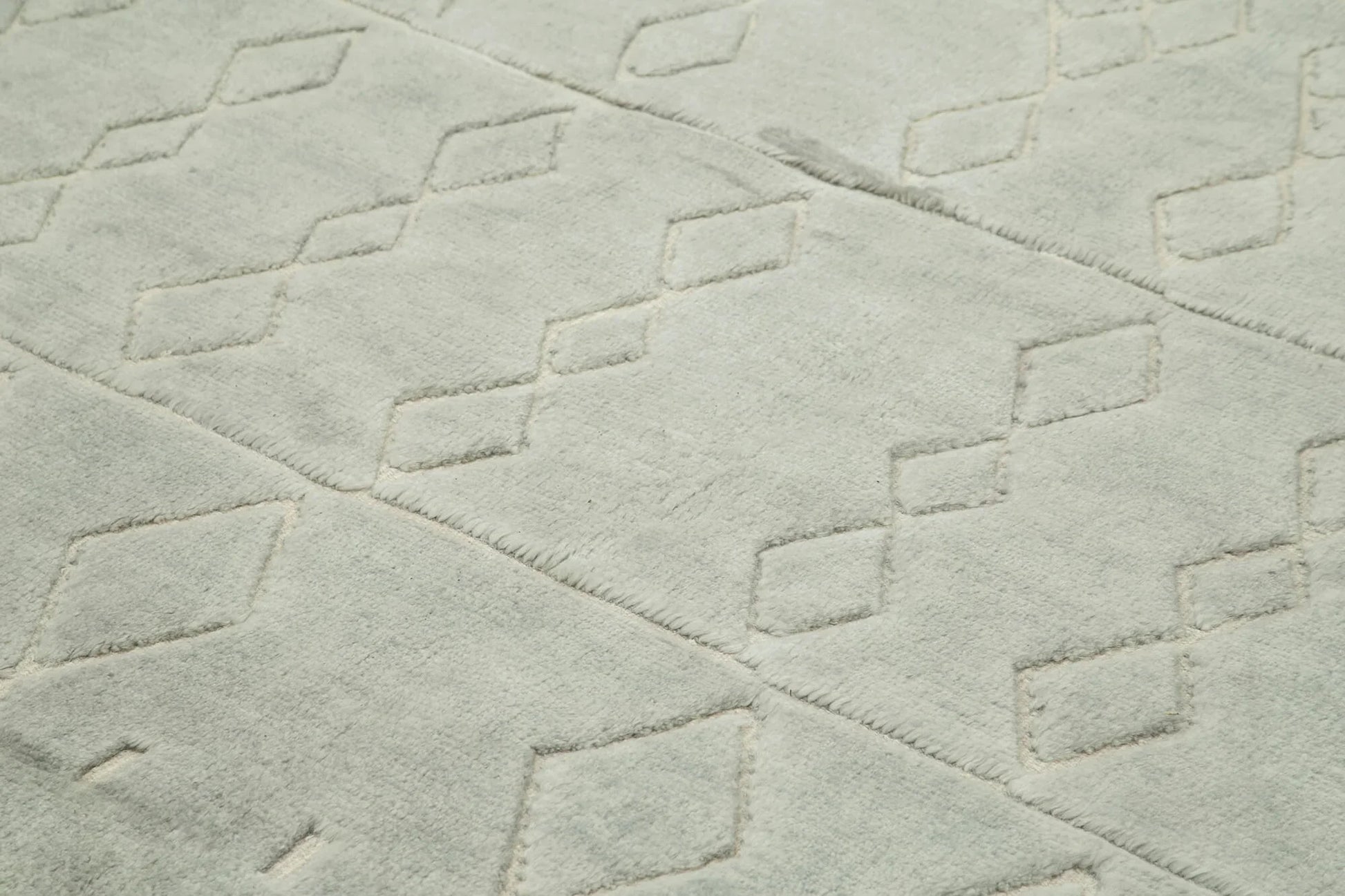 Morocco Gri Geometrik Yün Pamuk El Dokuma Halısı 279x320 Agacan
