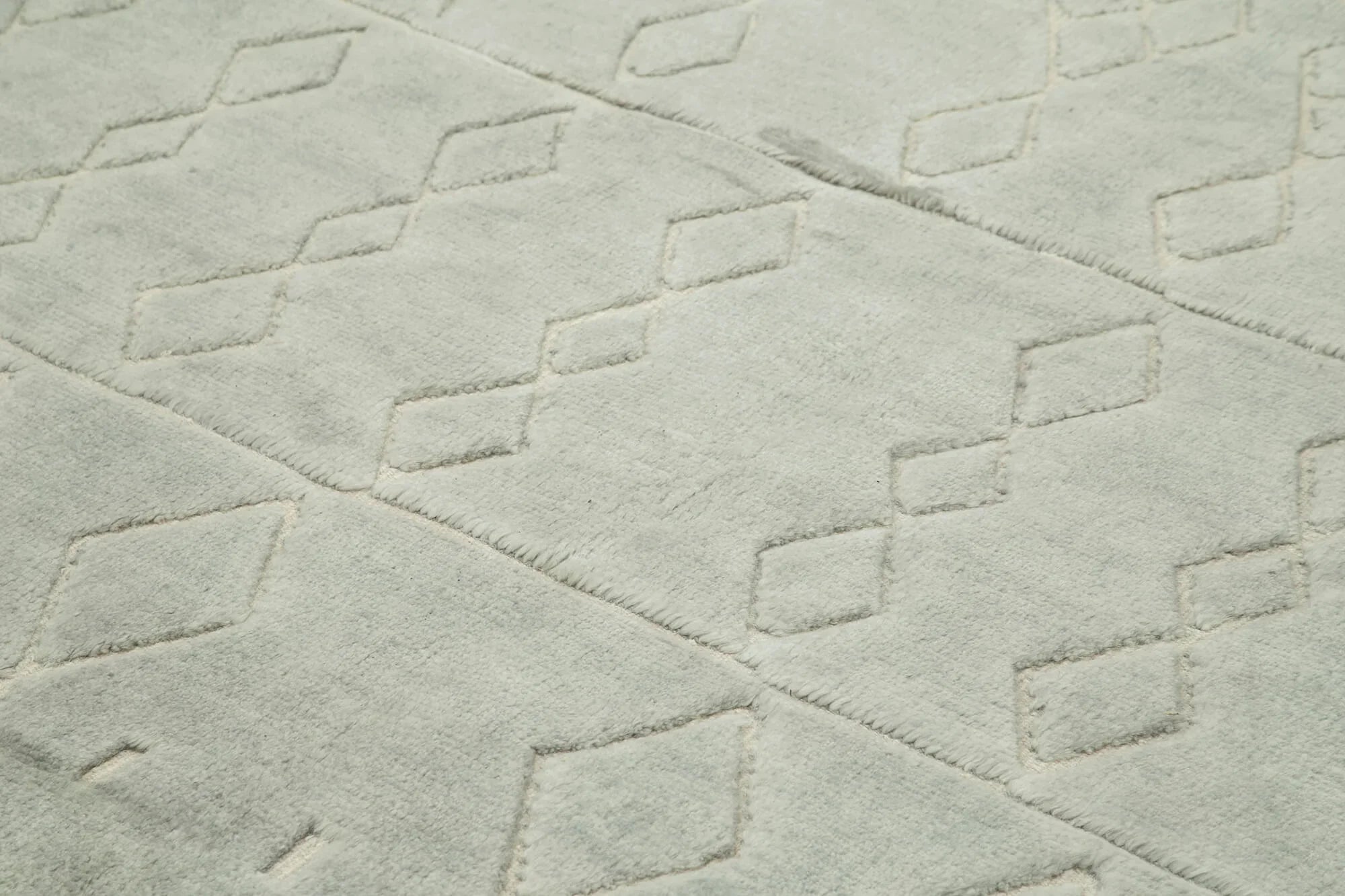 Morocco Gri Geometrik Yün Pamuk El Dokuma Halısı 279x320 Agacan