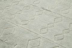 Morocco Gri Geometrik Yün Pamuk El Dokuma Halısı 279x320 Agacan