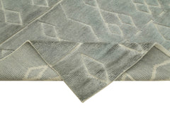 Morocco Gri Geometrik Yün Pamuk El Dokuma Halısı 279x320 Agacan