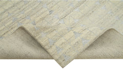 Morocco Bej Geometrik Yün Pamuk El Dokuma Halısı 251x305 Agacan