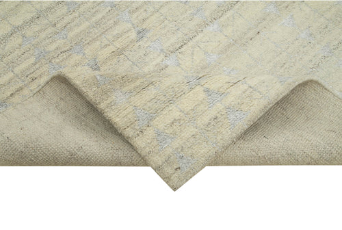 Morocco Bej Geometrik Yün Pamuk El Dokuma Halısı 251x305 Agacan