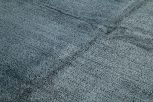 Morocco Mavi Geometrik Yün Pamuk El Dokuma Halısı 244x305 Agacan