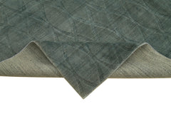 Morocco Mavi Geometrik Yün Pamuk El Dokuma Halısı 244x305 Agacan