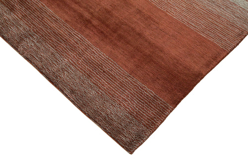 Morocco Kırmızı Geometrik Yün Pamuk El Dokuma Halısı 244x305 Agacan