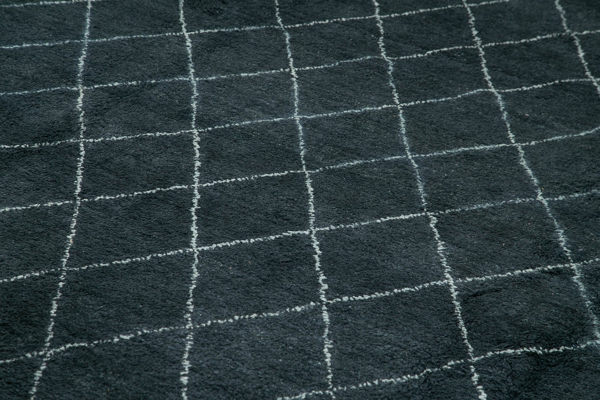 Morocco Mavi Geometrik Yün Pamuk El Dokuma Halısı 307x428 Agacan