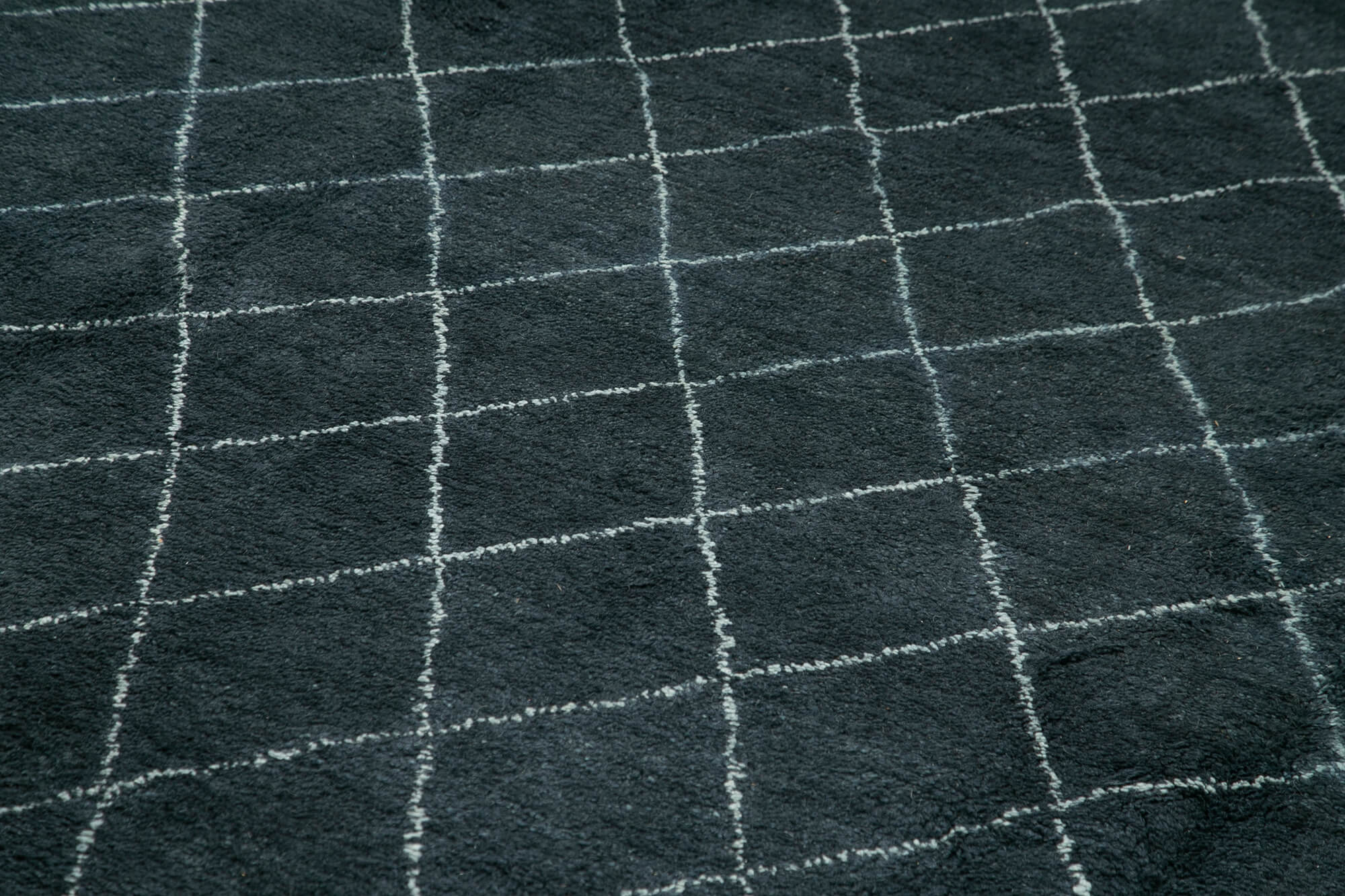 Morocco Mavi Geometrik Yün Pamuk El Dokuma Halısı 307x428 Agacan