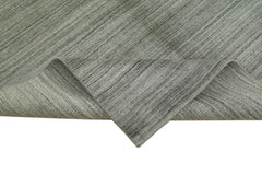 Morocco Gri Geometrik Yün Pamuk El Dokuma Halısı 305x427 Agacan