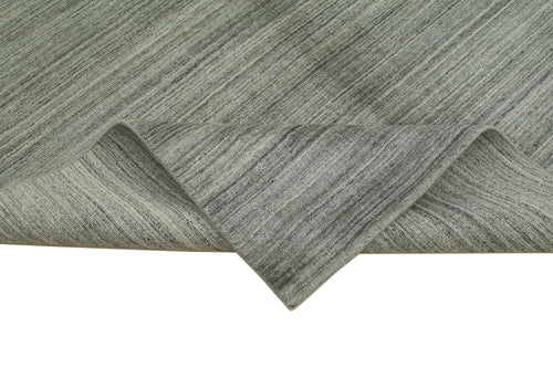 Morocco Gri Geometrik Yün Pamuk El Dokuma Halısı 305x427 Agacan