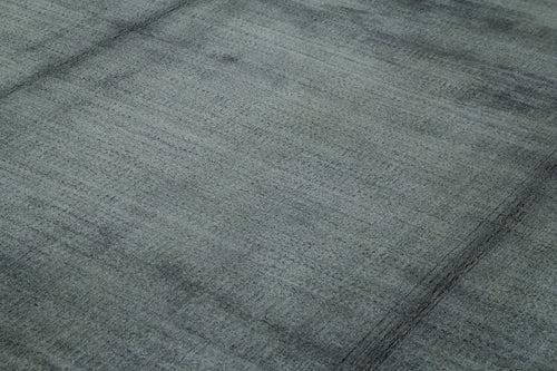 Morocco Gri Geometrik Yün Pamuk El Dokuma Halısı 305x427 Agacan