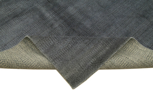 Morocco Mavi Geometrik Yün Pamuk El Dokuma Halısı 366x457 Agacan