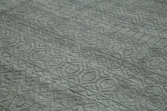 Morocco Gri Geometrik Yün Pamuk El Dokuma Halısı 307x422 Agacan