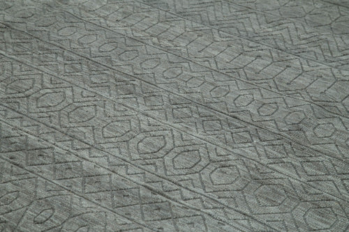 Morocco Gri Geometrik Yün Pamuk El Dokuma Halısı 307x422 Agacan