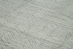 Morocco Gri Geometrik Yün Pamuk El Dokuma Halısı 300x422 Agacan