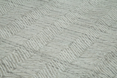 Morocco Gri Geometrik Yün Pamuk El Dokuma Halısı 300x422 Agacan