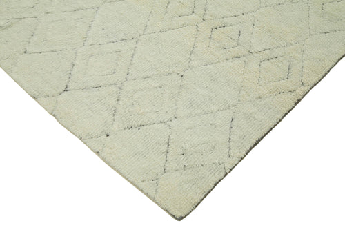 Morocco Bej Geometrik Yün Pamuk El Dokuma Halısı 267x343 Agacan